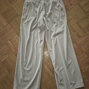 Athleta M Off White/beige Wide Leg Tech Pants